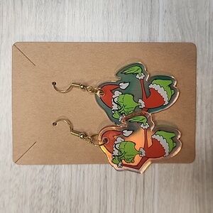 Grinch Stink Face Gold Hypoallergenic Earrings